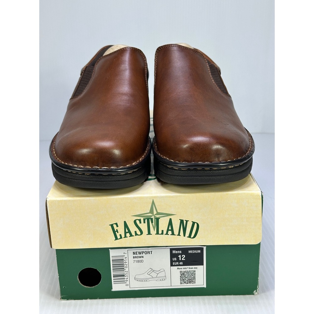 Eastland Newport Mens Brown Leather Slip On Loafers Shoes 7180D Size 12D